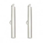 Slide end tubes 40mm - Antique silver